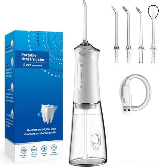 Waterflosser met 390 ml waterreservior en 4 opzetstukken