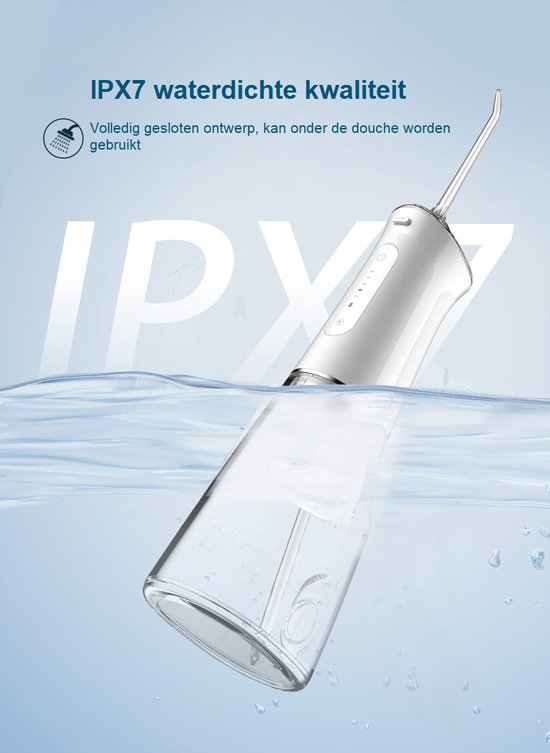 Waterflosser met 390 ml waterreservior en 4 opzetstukken